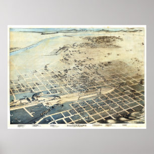 Vintage Albuquerque NM Karta (1886) Poster