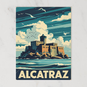 Vintage Alcatraz-fängelset Lighthouse Vykort
