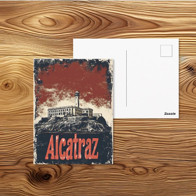 Vintage Alcatraz Island Resorera Poster Vykort (Skapare uppladdad)