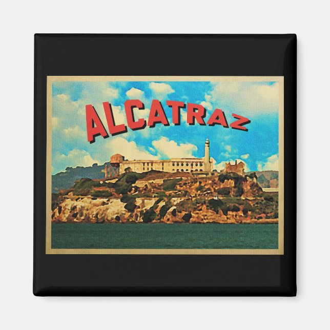 Vintage Alcatraz-ön Magnet (Framsidan)