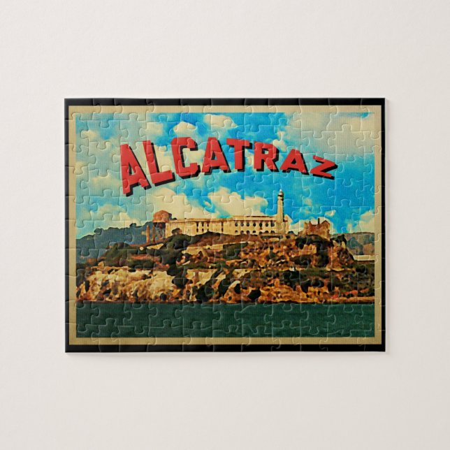 Vintage Alcatraz-ön Pussel (Horisontell)