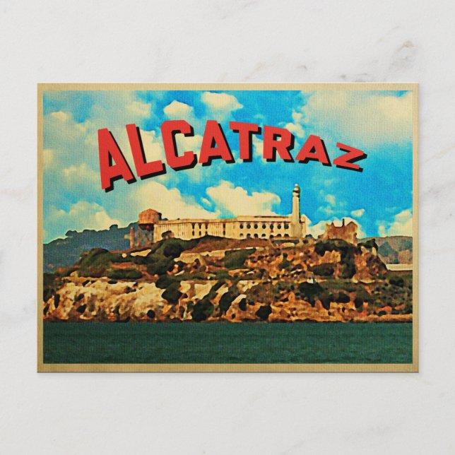 Vintage Alcatraz-ön Vykort (Framsida)