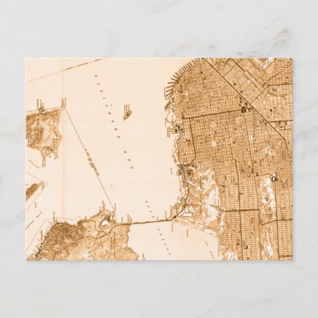 Vintage Alcatraz San Francisco Karta vykort (Framsida)