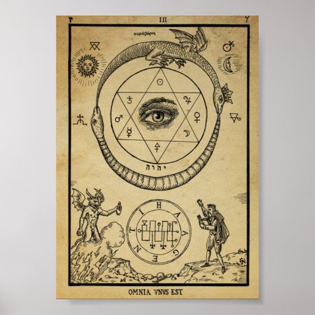 Vintage Alchemical Illustration Poster (Framsidan)
