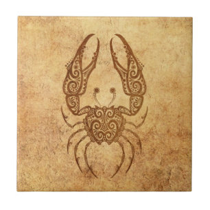 Vintage åldras cancerZodiac Kakelplatta
