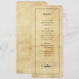 Vintage Åldras Distress Stil Menu Inbjudningar