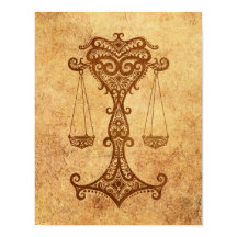 Vintage Åldras Libra Zodiac