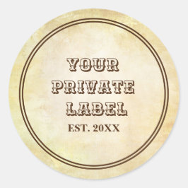 Vintage Åldras Parchation - din privata etikettrun Runt Klistermärke