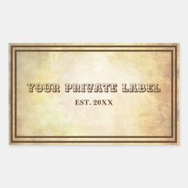 Vintage Åldras Parchting Your Private Label-stämpl Rektangulärt Klistermärke