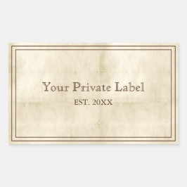 Vintage Åldras Parchting Your Private Label-stämpl Rektangulärt Klistermärke