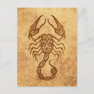 Vintage Åldras Scorpio Zodiac Vykort