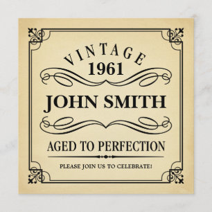 Vintage Åldras till Perfection Funny Birthday Inbj Inbjudningar