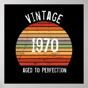 Vintage Åldrat Till Perfektion Födelseår Retro Sol Poster