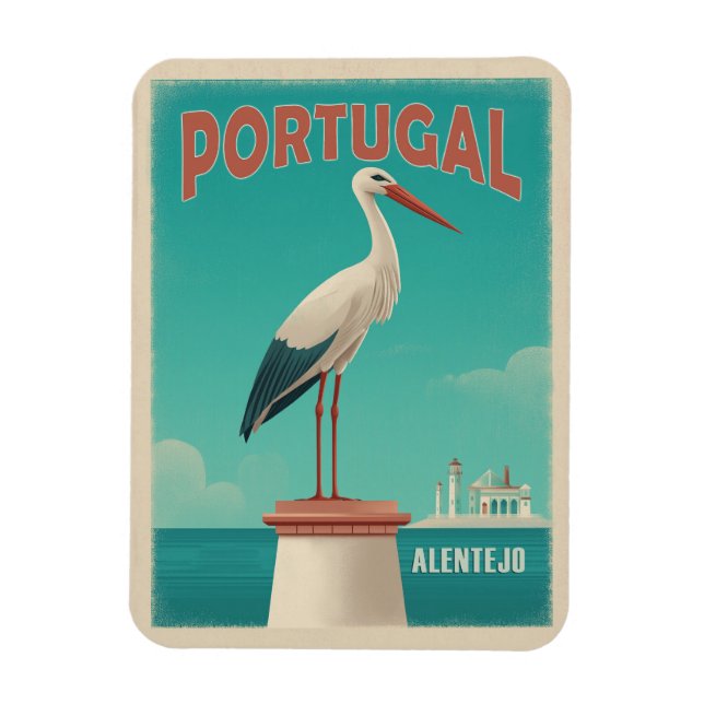 Vintage Alentejo Portugal Travel Magnet (Vertikal)