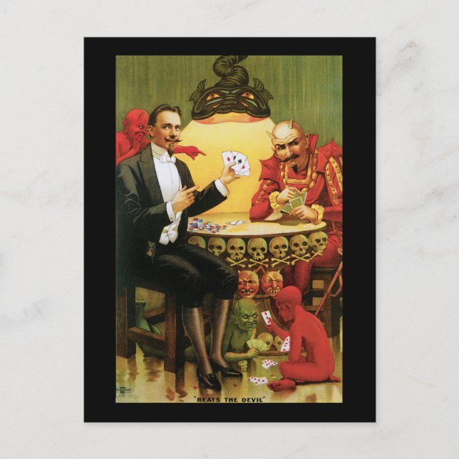 Vintage Alexander Fredrik "Beats the Djävulen" Vykort (Framsida)