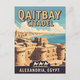 Vintage Alexandria Qaitbay Citadel Travel Vykort