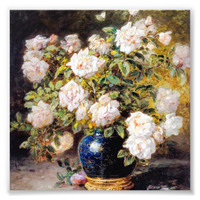 Vintage Alexis Kreyder Ro i Kobalt Vas Fototryck (Framsidan)