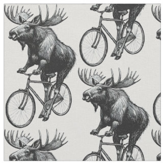 Vintage Älg Cyklist - Rustik Djurfyndighet Tyg