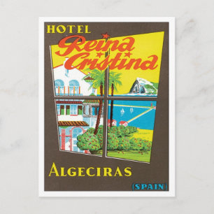 Vintage Algeciras Spain Hotel Vykort