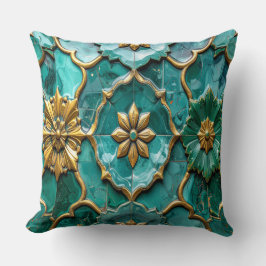Vintage Algerian Turquoise Ceramic Art Pillows Kudde