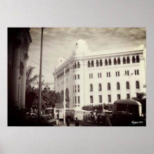 Vintage Algeriet Alger Postkontor byggnad Poster