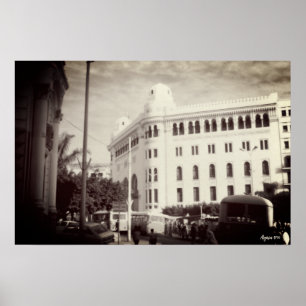 Vintage Algeriet Alger Postkontors byggnad Poster