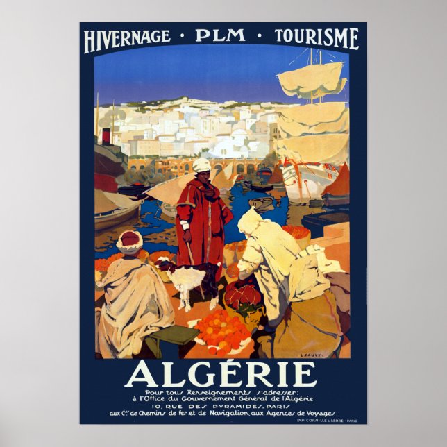 Vintage Algeriet Travel Poster (Framsidan)