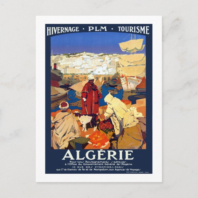 Vintage Algeriet Travel Vykort (Framsida)
