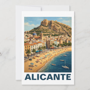 Vintage Alicante Spanien Semester Resa Inbjudningar