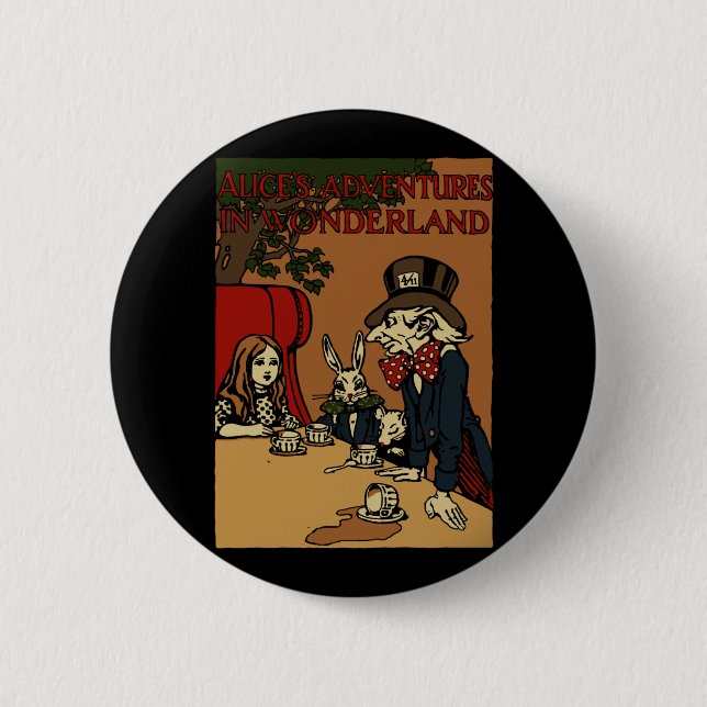 Vintage Alice Cover Mad Tea Party Knapp (Framsida)