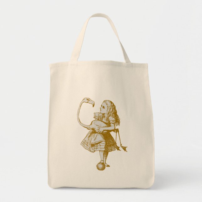 Vintage Alice & Flamingo i Wonderland Tygkasse (Framsidan)