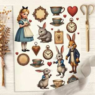 Vintage Alice Fussy Cut Wonderland-design