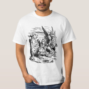 Vintage Alice i underland, Gryphon, falsk T Shirt