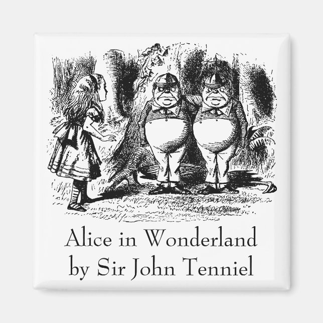 Vintage Alice i underland, Tweedledum Tweedledee Magnet (Framsidan)