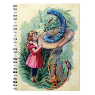 Vintage Alice i underlandanteckningsbok Anteckningsbok