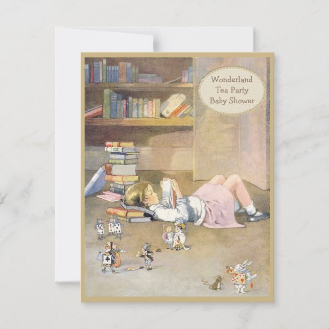 Vintage Alice i underlandbaby shower Inbjudningar (Framsida)