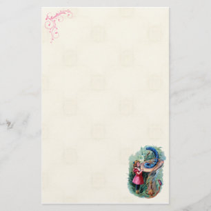 Vintage Alice i underlandbrevpapper Brevpapper