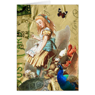 Vintage Alice i underlandcollage OBS Kort