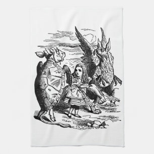 Vintage Alice i Underlandet, Gryphon, Falsk Sköldp Kökshandduk