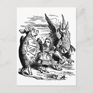 Vintage Alice i Underlandet, Gryphon, Falsk Sköldp Vykort