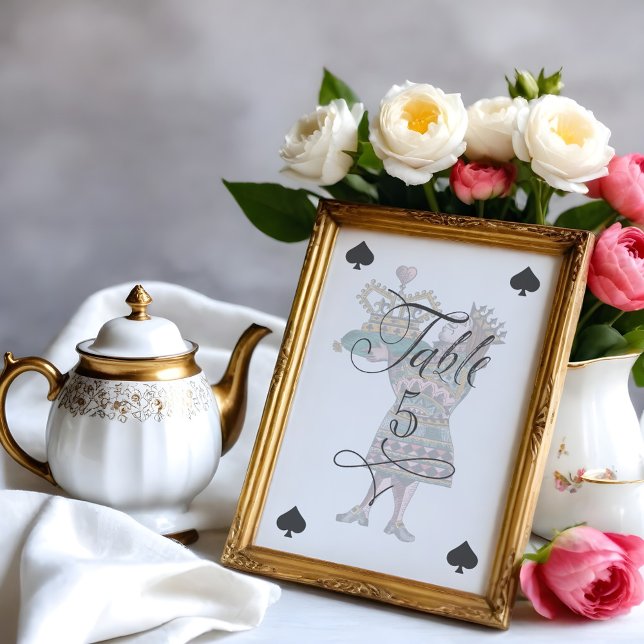 Vintage Alice i underlandet Hearts Knave Bordsnummer (Vintage Alice in Wonderland The Knave of Hearts Table Number)