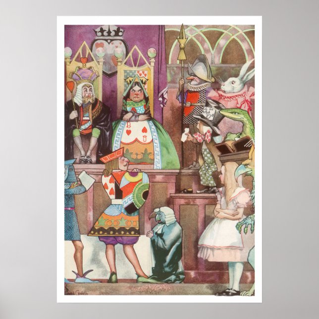 Vintage Alice i Underlandet, Hjärtans Drottning Poster (Framsidan)