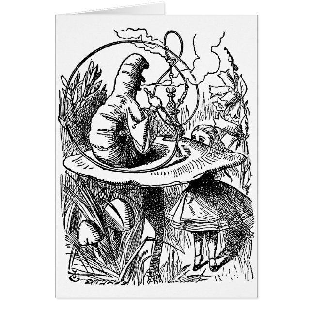 Vintage Alice i Underlandet Hookah Caterpillar Hälsningskort (Framsidan)