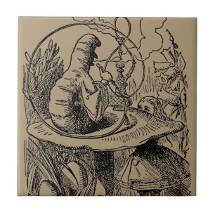 Vintage Alice i Underlandet Hookah Caterpillar Kakelplatta