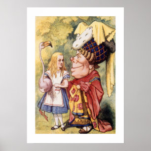 Vintage Alice i underlandet med Hearts drottning Poster