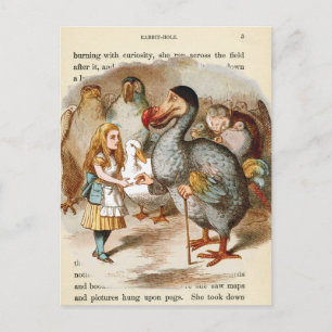 Vintage Alice i Underlandet Postkort Vykort