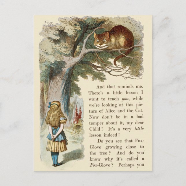 Vintage Alice i Underlandet  Postkort Vykort (Framsida)