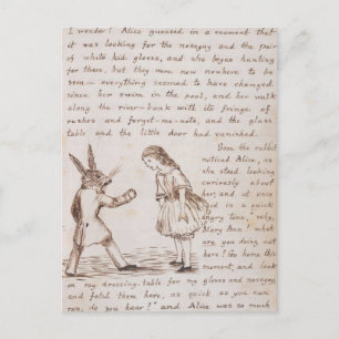 Vintage Alice i Underlandet Postkort Vykort