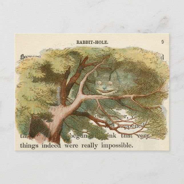 Vintage Alice i Underlandet  Postkort Vykort (Framsida)