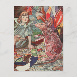 Vintage Alice i Underlandet Postkort Vykort